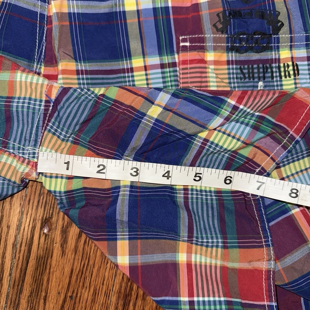 Polo Ralph Lauren Board Shorts US Navy Ships Sailors Men 32 Plaid Lined Nautical - Picture 6 of 6